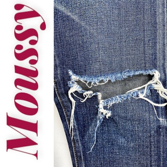 MOUSSY ISKO VINTAGE Busted Knee Buttonfly Mid-Rise Skinny Leg Jeans, Size 25 - Picture 11 of 12
